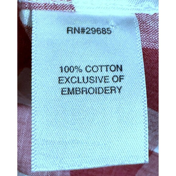 Pendleton Womens Red Rose & White Check LS Cotton Button Down Preppy Shirt XS - Picture 5 of 6